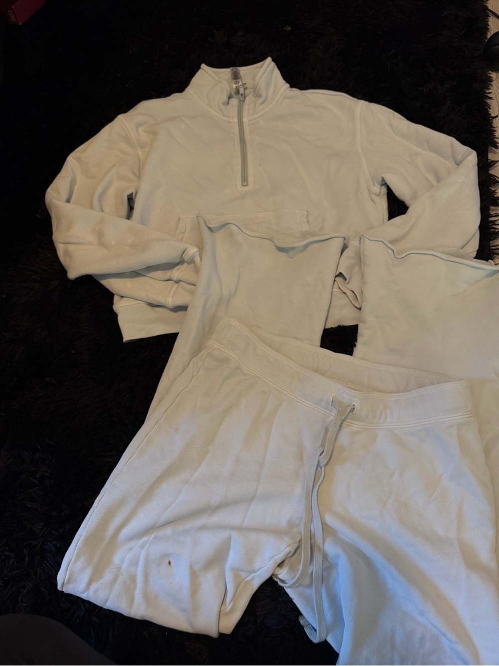 SKIMS Light Blue Women's Cozy 1/4 Zip Pajama Set
